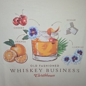 NEW Caribbean Men's Short Sleeve T Shirt Size XLT Old Fashioned WHISKEY BUSINESS
